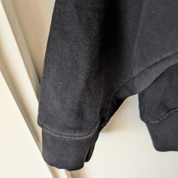 LOWER Mens XL Set Hood 100% Cotton Black Hoodie Sweatshirt Streetwear Casual - Picture 4 of 9